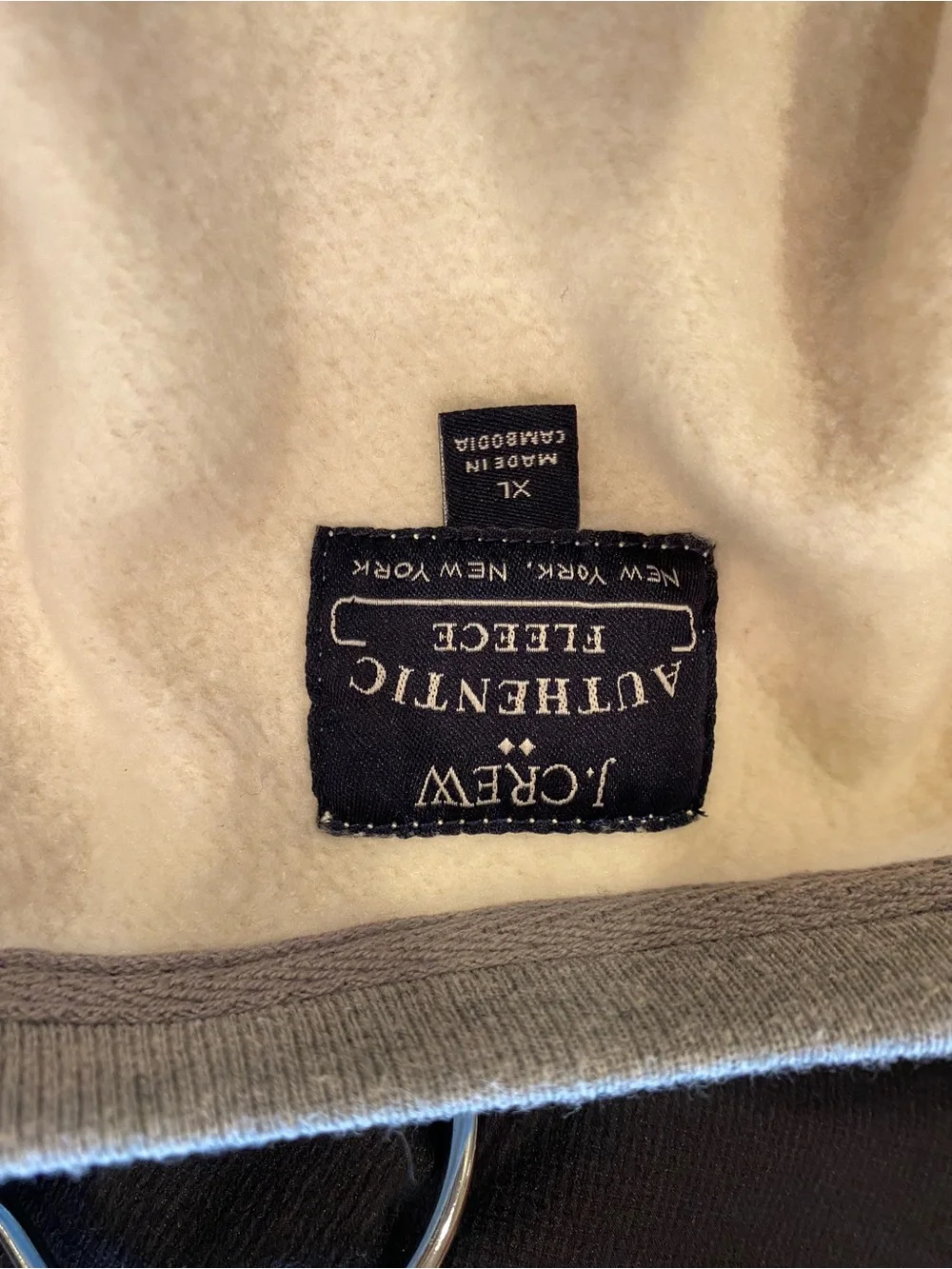 Men's J Cre Two-Tone Cream and Gray Crewneck Sweatshirt  XL   NWOT
